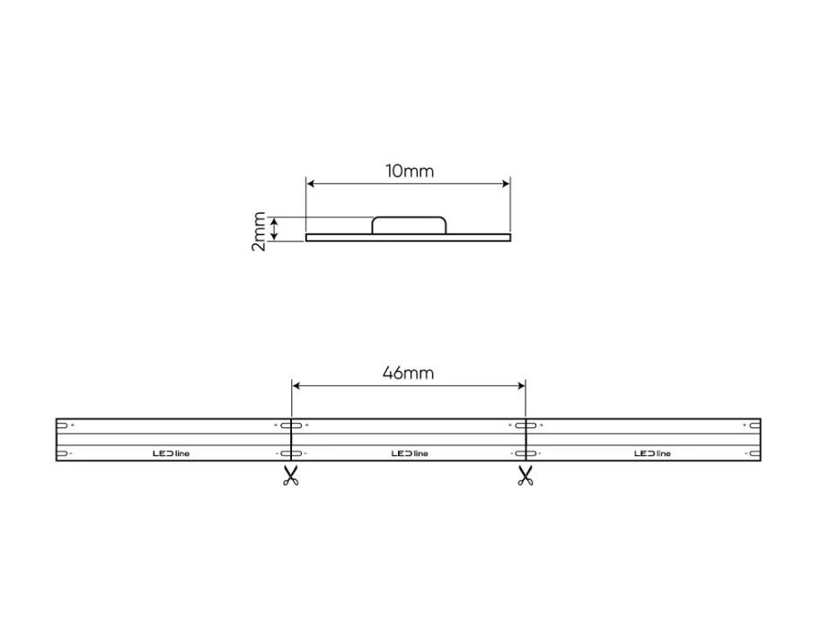 Lean Cars LED juosta 24Vdc, 14W/m, COB 528LED/m, 1400lm, šaltai balta 6500K, IP66, 180°, LED LINE