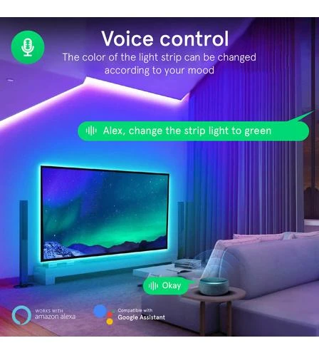 LED juostos komplektas su Wi-Fi valdikliu ir maitinimo šaltiniu, RGB, 10m, 36W, TUYA / Smart Life, NOUS
