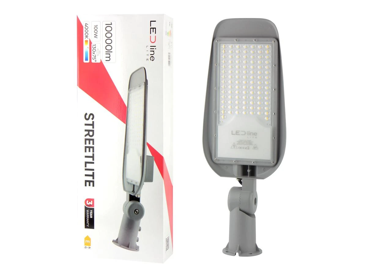Digitus Led Line Lite Gatvės šviestuvas LED 230V 100W 10 000lm, 130° x 75° 4000K neutraliai balta, STREETLITE, IP65, IK08