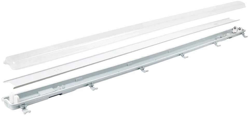 Led Line Lite Hermetinis šviestuvas VANTO 2xT8 IP65 150cm pilkas ABS/PS su reflektorium
