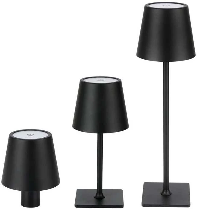 Led Line Lite Įkraunama stalinė lempa TAZA 3.5W 400lm CCT IP54 juoda 2x2000mAh 4in1 LITE