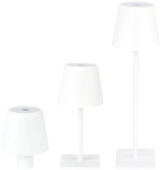 Led Line Lite Įkraunamas, stalinis šviestuvas TAZA, 3.5W, 400lm, IP54, CCT keičiamos spalvos, 4000mAh, baltas