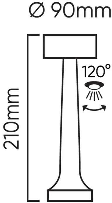 Led Line Lite Įkraunamas, stalinis šviestuvas RIWIA, 1W, 120lm, CCT keičiamos spalvos, 1800mAh, sidabrinis