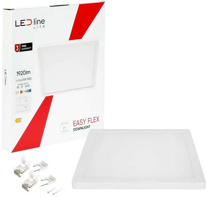 Led Line Lite LED panelė universali EASY FLEX 18-21-24W CCT 2110lm, kvadratinė, balta