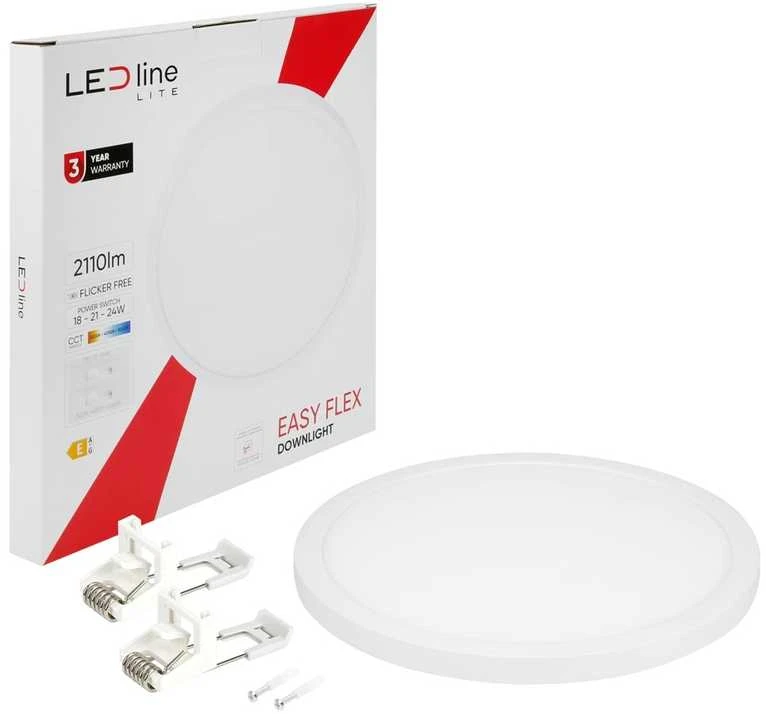 Led Line Lite LED panelė universali EASY FLEX 18-21-24W CCT 2110lm, apvali balta