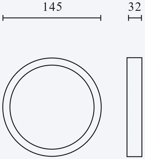 Led Line Lite Paviršinio montavimo dėklas 12W MOLLY CCT šviestuvui, apvalus, baltas, 32mm aukštis