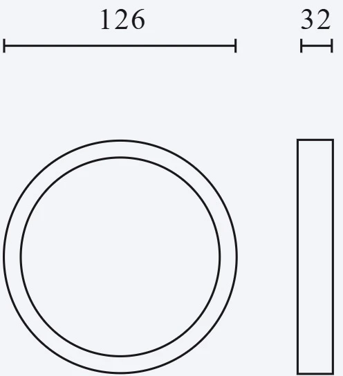 Led Line Lite Paviršinio montavimo dėklas 9W MOLLY CCT šviestuvui, apvalus, baltas, 32mm aukštis