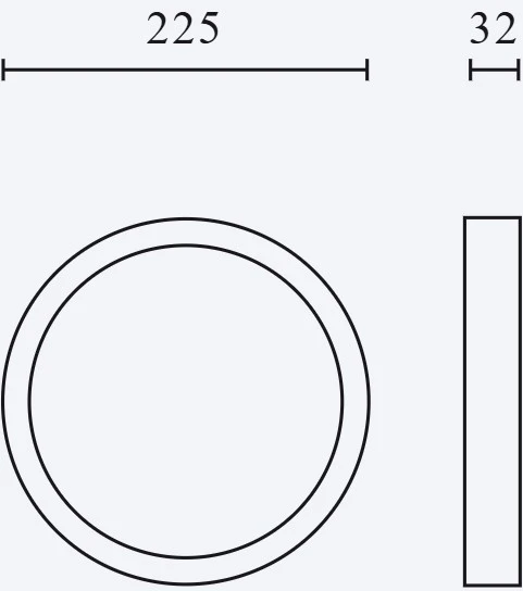 Led Line Lite Paviršinio montavimo dėklas 24W MOLLY CCT šviestuvui, apvalus, baltas, 32mm aukštis