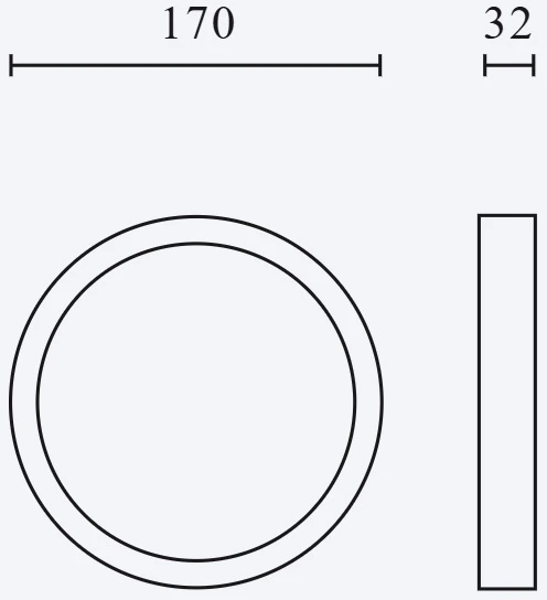 Led Line Lite Paviršinio montavimo dėklas 18W MOLLY CCT šviestuvui, apvalus, baltas, 32mm aukštis