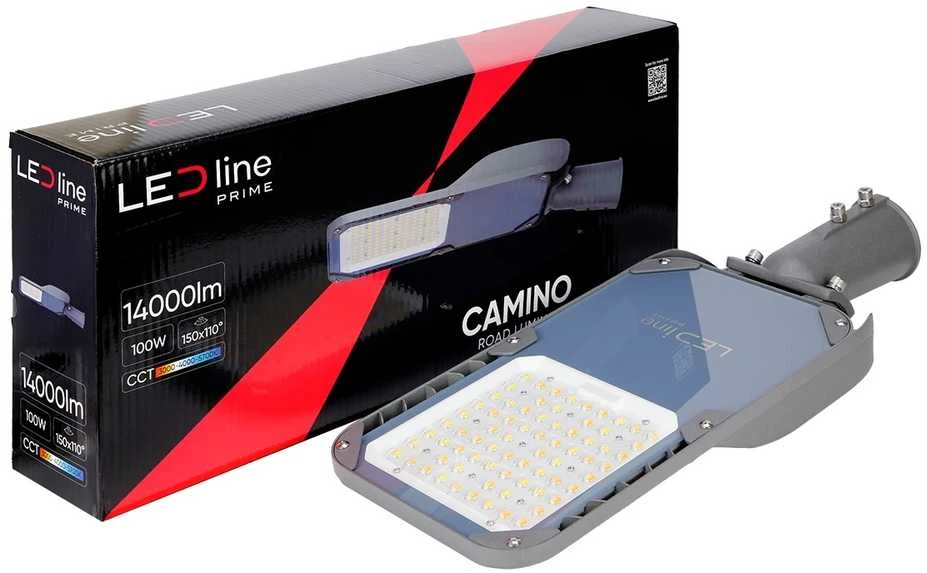 Led Line Prime Gatvės šviestuvas LED 230V 100W 14 000lm, 150x110° CCT(3K/4K/5.7K), CAMINO, IP66, IK08