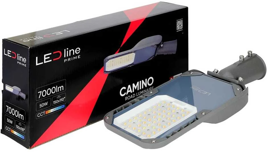 Led Line Prime Gatvės šviestuvas LED 230V 50W 7 000lm, 150x110° CCT(3K/4K/5.7K), CAMINO, IP66, IK08