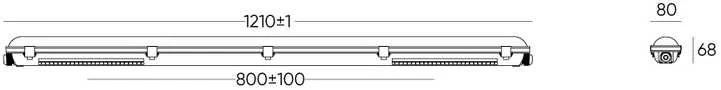 Led Line Prime Hermetinis šviestuvas TRI-PROOF, RANGER 10-40W 4000K 7200lm, iki 180lm/W, 120cm