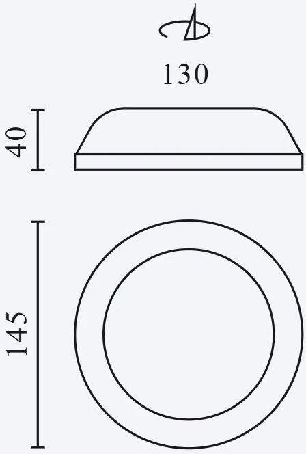 Led Line Prime Įleidžiamas šviestuvas CALMOS 3CCT (3K/4K/6.5K) 18W 2100lm, apvalus D145, IP54