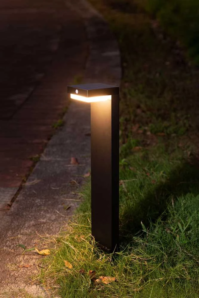 Led Line Prime Lauko šviestuvas su saulės panele ir judesio jutikliu SUNTIS, įsmeigiamas, 220lm, 3000K, 2Ah, IP54, USB-C
