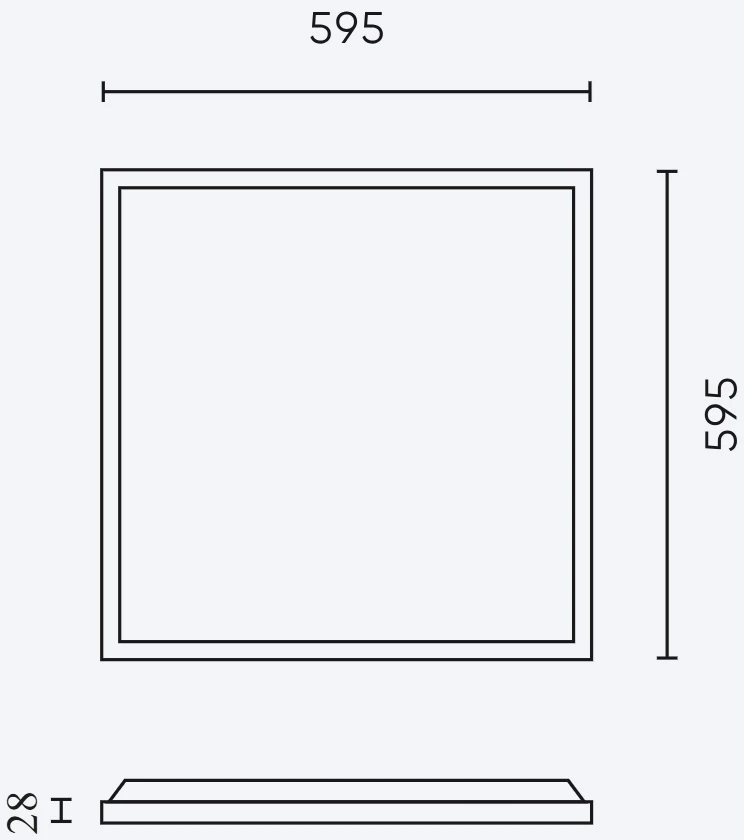 Lubinis šviestuvas Led Line Prime LED panelė 60x60cm 28/32/36/40W, 4800lm, CCT (3K/4K/6K) UGR<19 keičiamos galios ir spalvos