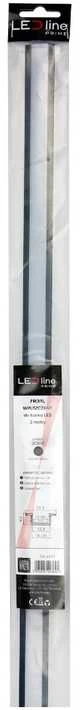 Led Line Prime LED profilio komplektas, 2m, įleidžiamas, juodas, su baltu dangteliu ir aklėmis