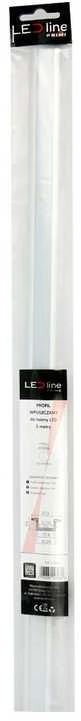 V-tac Led Line Prime LED profilio komplektas, 2m, įleidžiamas, anoduotas, su baltu dangteliu ir aklėmis