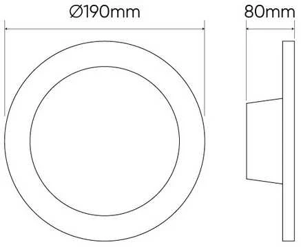 Happet Led Line Prime LED šviestuvas CALMOS 18W 4000K 2100lm hermetinis IP44, 190mm skersmens