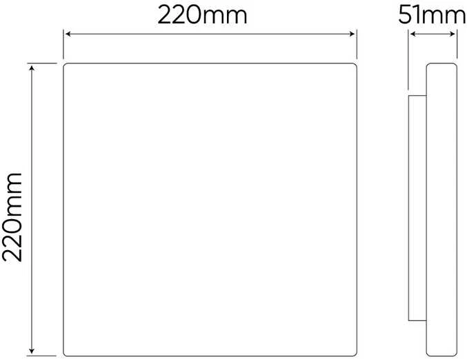 Activeshop Led Line Prime LED šviestuvas, paviršinis, ACTON 18W 1900lm 3000K IP54 kvadratinis su judesio jutikliu