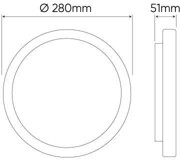 Swede Led Line Prime LED šviestuvas, paviršinis, ACTON 24W 2600lm 4000K IP54 apvalus