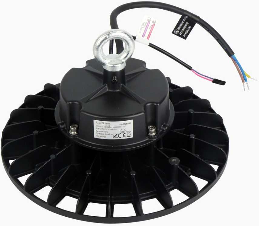 Led Line Prime Sandėlio šviestuvas PHANTOM, 230Vac, 100W 19 000lm, 190lm/W, 120°, 1-10V pritemdomas