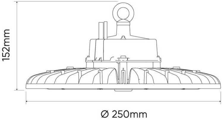 Led Line Prime Sandėlio šviestuvas PHANTOM, 230Vac, 100W 19 000lm, 190lm/W, 120°, 1-10V pritemdomas