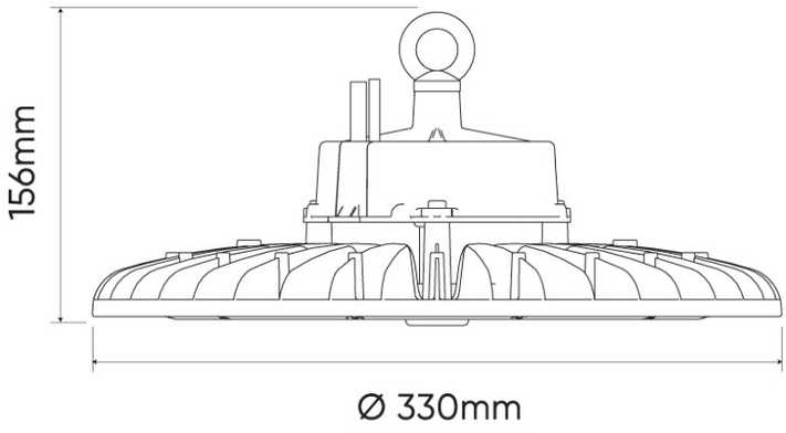 Led Line Prime Sandėlio šviestuvas PHANTOM, 230Vac, 200W 38 000lm, 190lm/W, 1-10V, 120°, pritemdomas