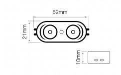LED modulis, 12Vdc, 2.0W, OSRAM SMD, 190lm, 170°, 6500K IP65, LED line
