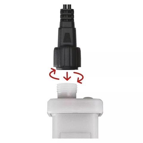 LED šviesos girliandų EMOS CONNECTING matinimo šaltinis, 30Vdc, 12W, su pulteliu, IP44, EMOS
