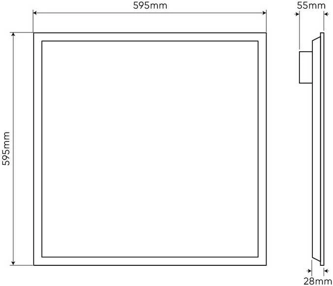 LED šviesos panelė 28W, 60x60cm, 4000lm, 142lm/W, neutraliai balta 4000K, LED line PRIME