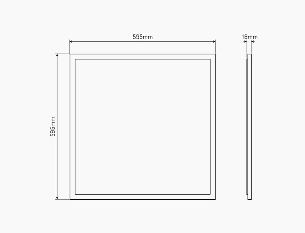 Graphite LED šviesos panelė 30W, 60x60cm, 3600lm, 4000K, paviršinio montavimo SLIM, 2in1, LED LINE