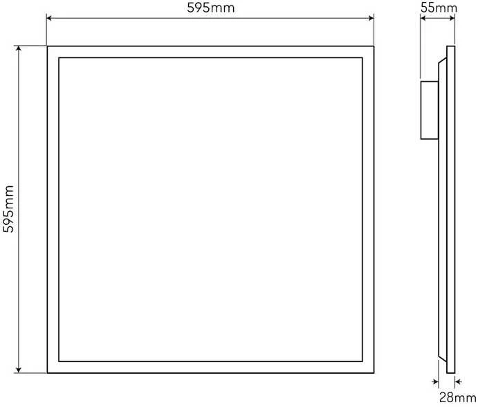 Extralink LED šviesos panelė 40W, 60x60cm, 4800lm, 120lm/W, neutraliai balta 4000K, LED line PRIME