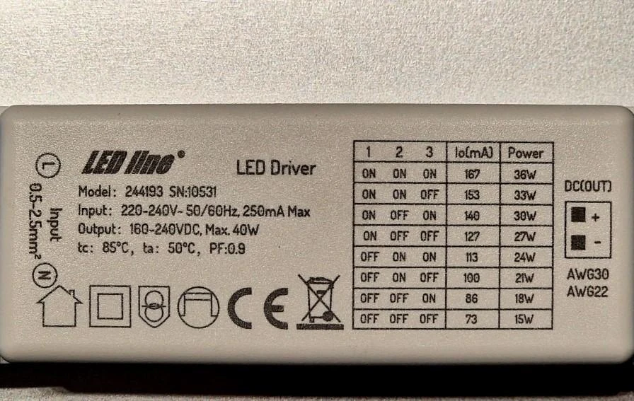 Ansmann LED šviestuvas 60x60, 230Vac 15-36W 2250-5040lm, 4000K neutraliai balta, DIORA, LED line