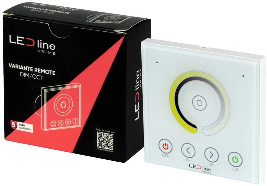 Port Designs LED valdiklio pultas, montuojamas sienoje, su ratuku, DIM/CCT, RF 2,4GHz, TUYA, VARIANTE, LED line PRIME