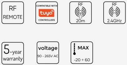 Ulanzi LED valdiklio pultas, montuojamas sienoje, su spalvų ratu, RGBW/RGB+CCT, RF 2,4GHz, TUYA, VARIANTE, LED line PRIME