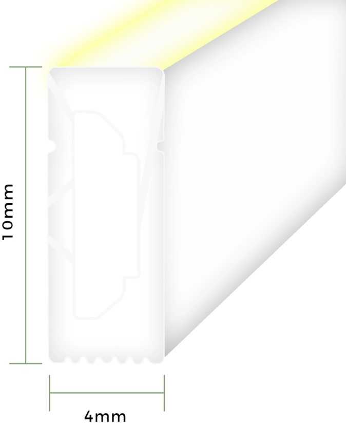 Lemlux LED juosta NEON FLEX 12Vdc, 9.6W/m, 144LED/m, šaltai balta, 4x10mm, 5m ritė, IP68
