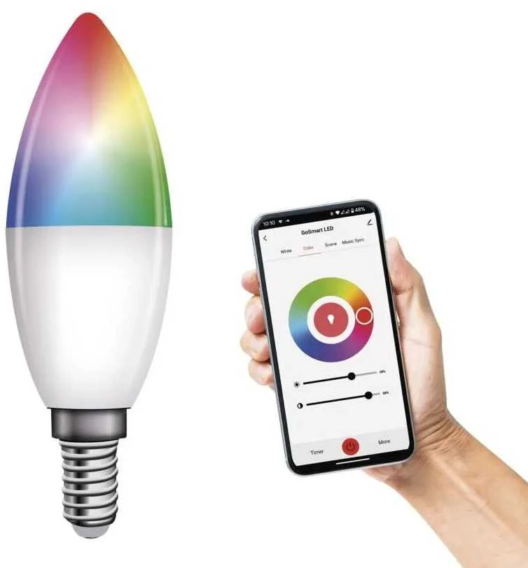 Lemputė LED E14, 230V, 4,8W, 470lm, 2700K - 6500K, RGB, išmanioji Wi-Fi, valdoma programėle, TUYA / Smart Life, EMOS