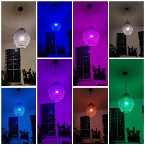 Lemputė LED E27, 230V, 6W, 500lm, 2700K - 6500K, CCT, RGB, išmanioji Wi-Fi, valdoma programėle, TUYA, WOOX