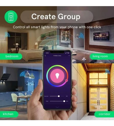 Lemputė LED E27, 230V, 9W, 810lm, 2700K - 6500K, RGB, išmanioji Wi-Fi, valdoma programėle, TUYA / Smart Life, P3, NOUS