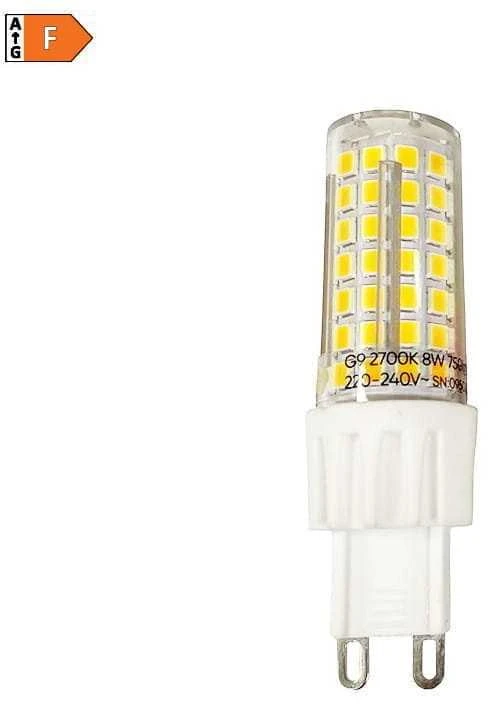 Lemputė LED G9 230V 8W SMD2835 750lm šiltai balta, LED line