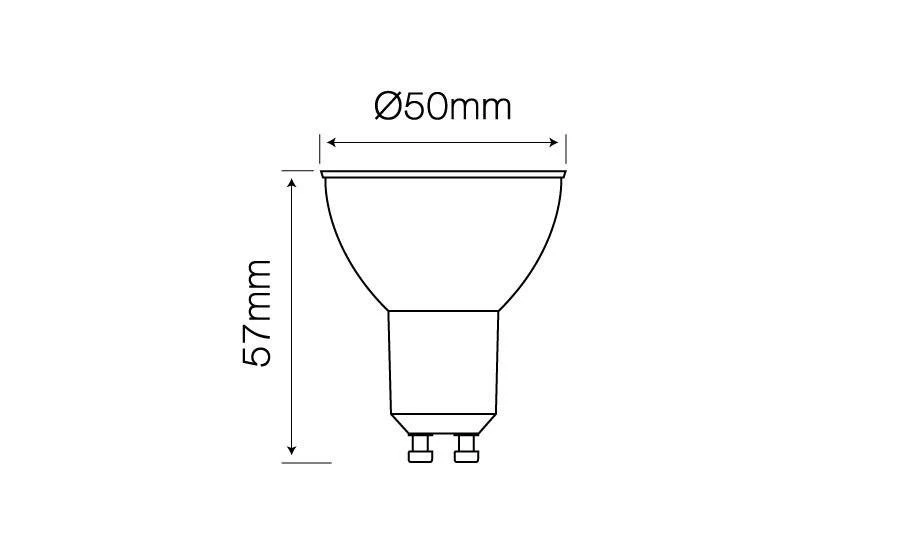 Inline Lemputė LED GU10 230V 1W 60lm šiltai balta, 2700K, LED line