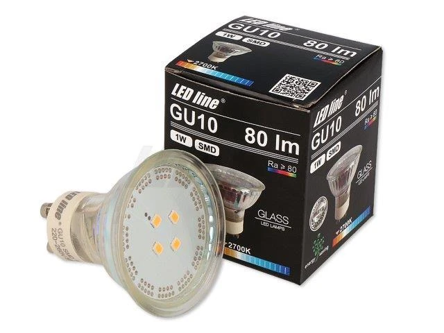 Inline Lemputė LED GU10 230V 1W 60lm šiltai balta, 2700K, LED line