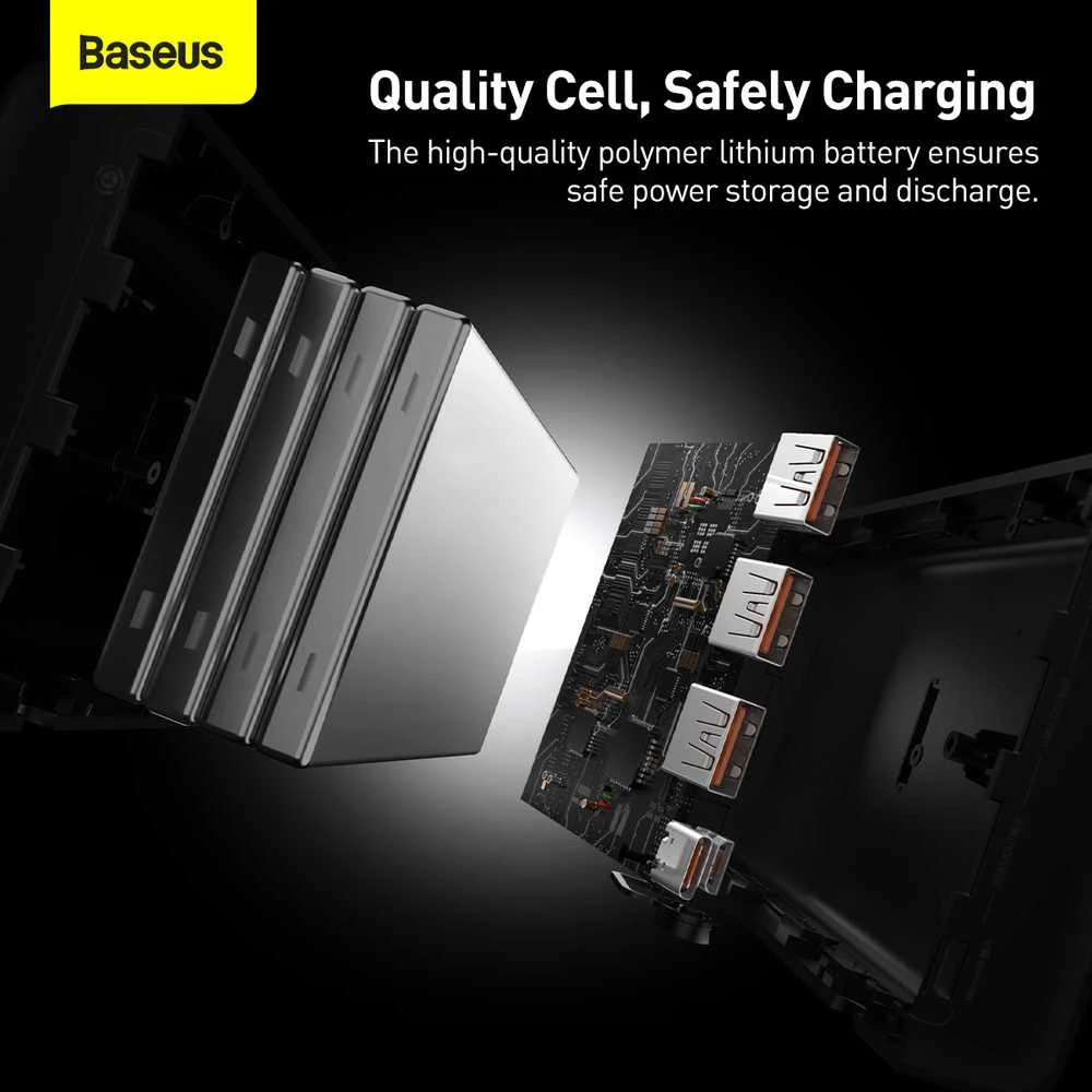 Greitas įkrovimas Power Bank Baseus Adaman, 40000mAh 22.5W (juodas)