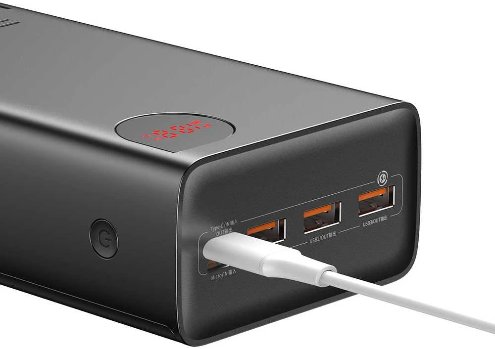 Greitas įkrovimas Power Bank Baseus Adaman, 40000mAh 22.5W (juodas)