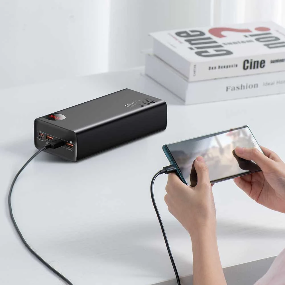 Greitas įkrovimas Power Bank Baseus Adaman, 40000mAh 22.5W (juodas)