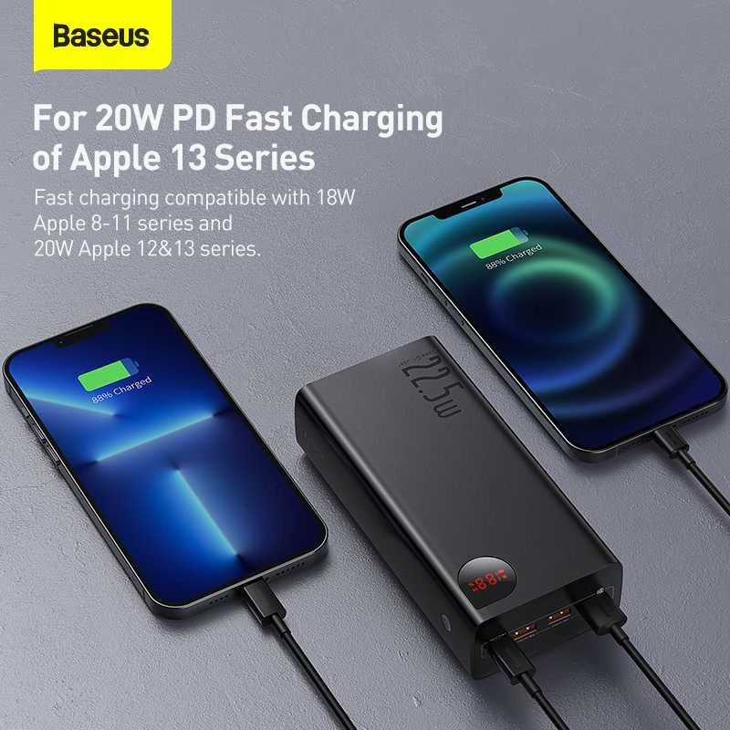 Greitas įkrovimas Power Bank Baseus Adaman, 40000mAh 22.5W (juodas)