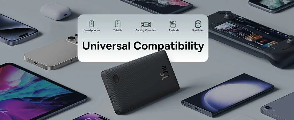 LiPo išorinis akumuliatorius (PowerBank) 10000mAh 15W USB + USB-C Airpow Lite juodas BASEUS