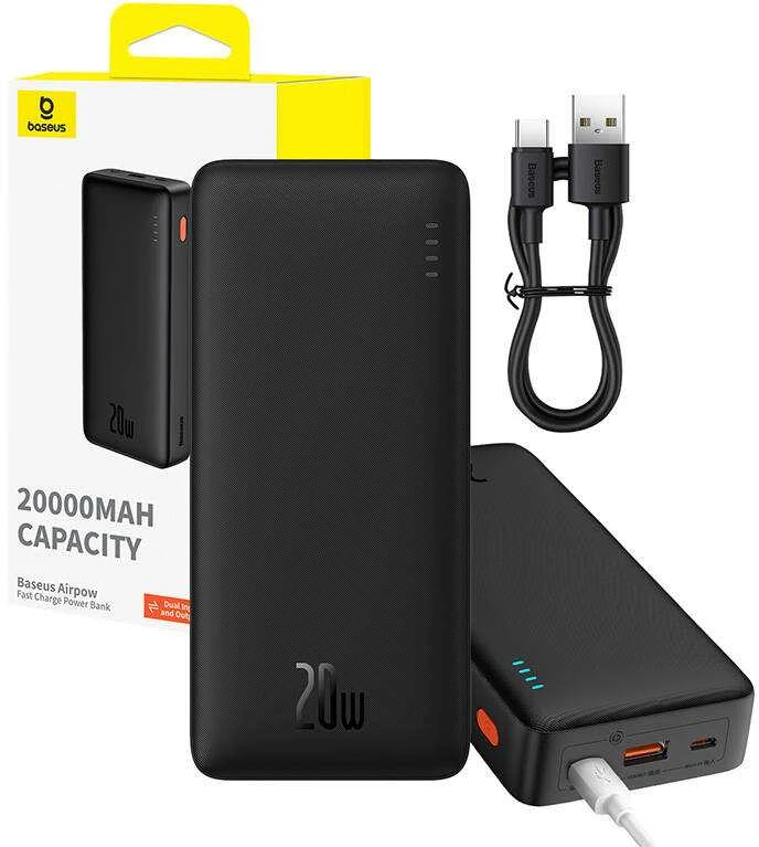Baseus Airpow 20000mAh 20W maitinimo blokas (juodas)