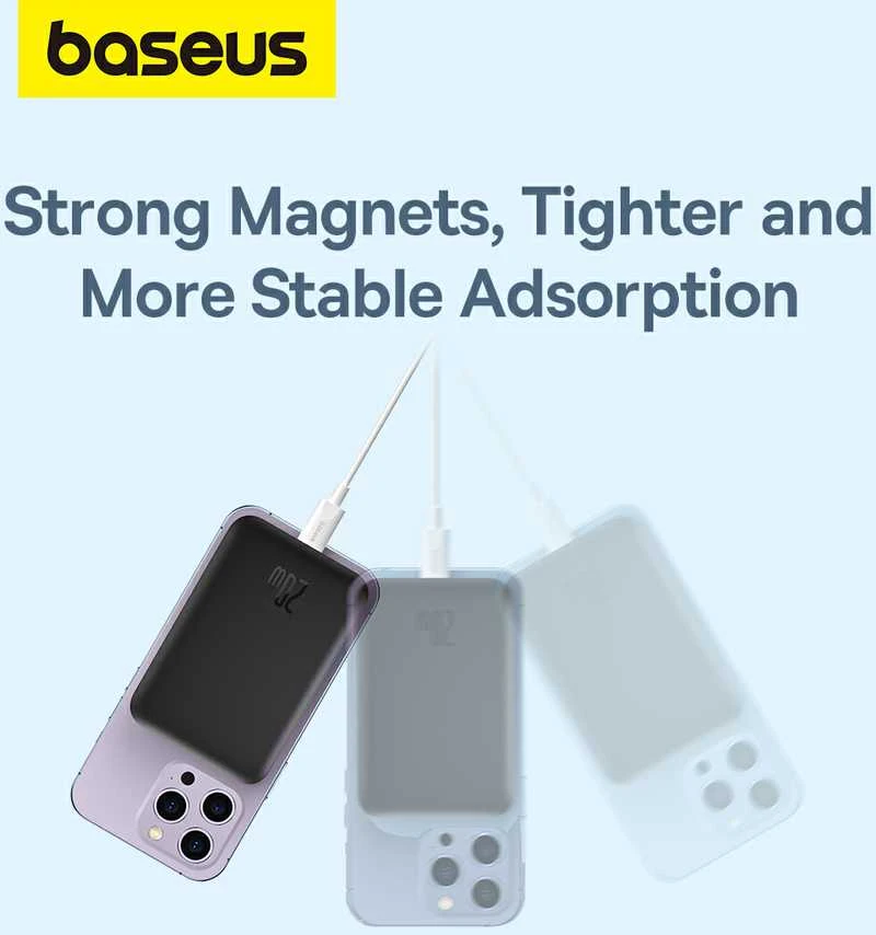 Mini Wireless PowerBank 20W Baseus - juodas