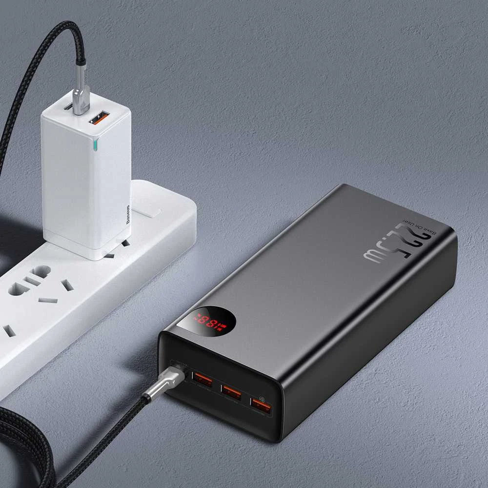 Greitas įkrovimas Power Bank Baseus Adaman, 40000mAh 22.5W (juodas)